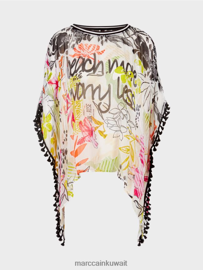 Marc Cain بلوزة مع الكريات LVN0D6941 ملابس ليميد خفيف