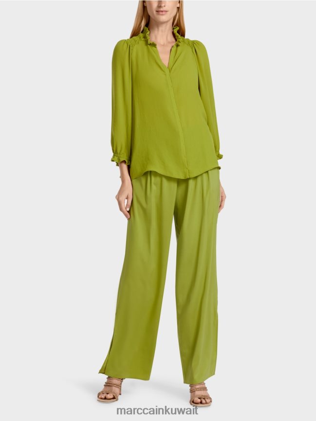 Marc Cain بلوزة "إعادة التفكير معًا". LVN0D6949 ملابس زيتوني أخضر عميق