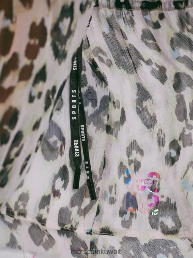 Marc Cain بلوزة بطبقات وطبعة جلد الفهد LVN0D6955 ملابس الخزامى الخفيف