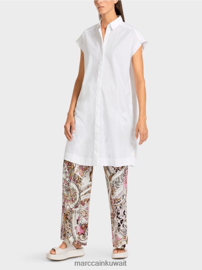 Marc Cain بلوزة "إعادة التفكير معًا". LVN0D6956 ملابس أبيض