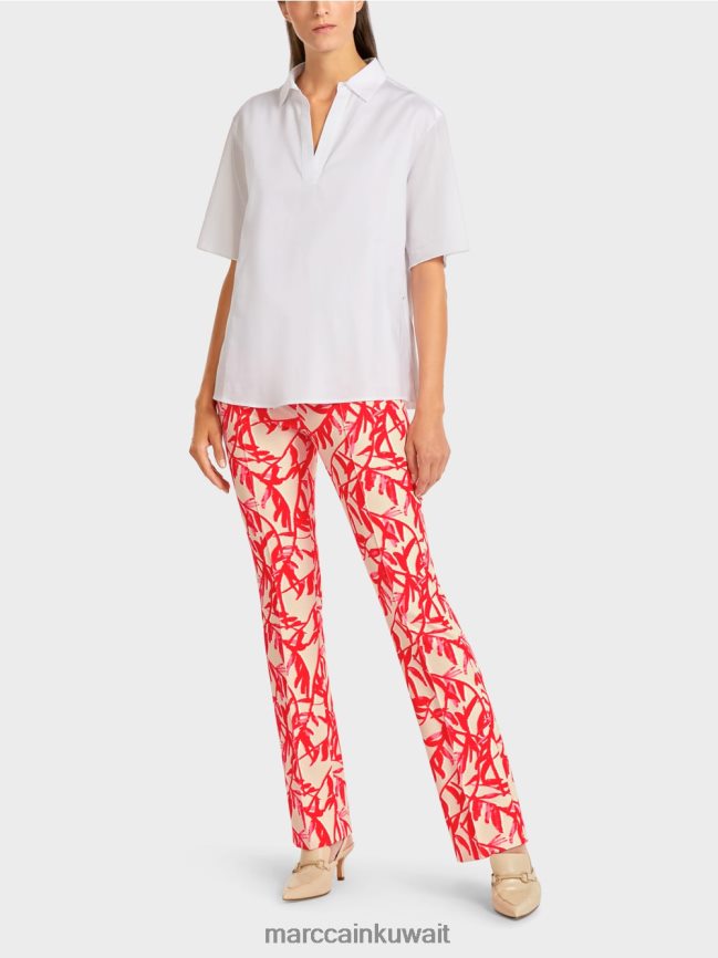 Marc Cain بلوزة بمزيج من المواد LVN0D6960 ملابس أبيض