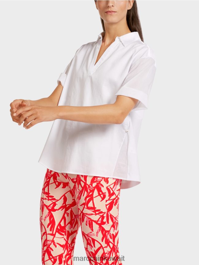 Marc Cain بلوزة بمزيج من المواد LVN0D6960 ملابس أبيض