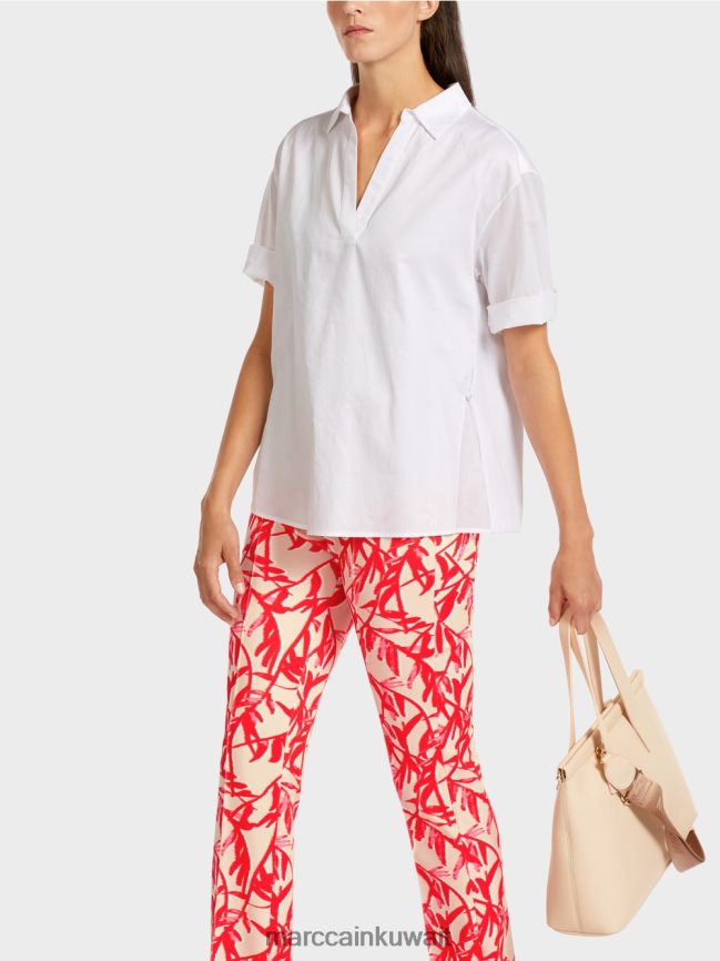 Marc Cain بلوزة بمزيج من المواد LVN0D6960 ملابس أبيض