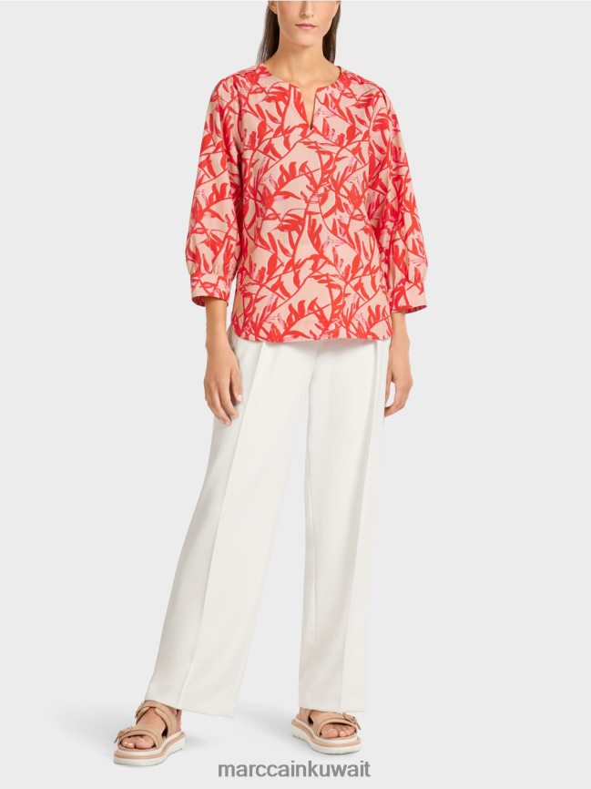 Marc Cain بلوزة صيفية LVN0D6968 ملابس تان مشرق