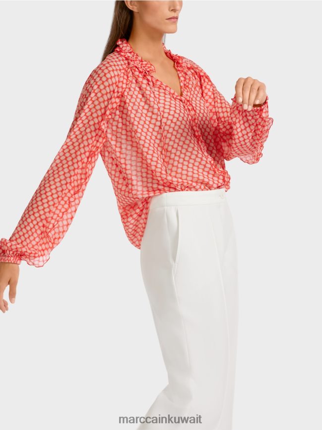 Marc Cain بلوزة بتفاصيل مكشكشة LVN0D6971 ملابس يوسفي