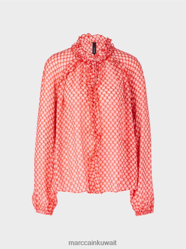 Marc Cain بلوزة بتفاصيل مكشكشة LVN0D6971 ملابس يوسفي