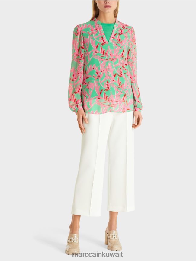 Marc Cain بلوزة متدفقة LVN0D6974 ملابس اليشم مشرق
