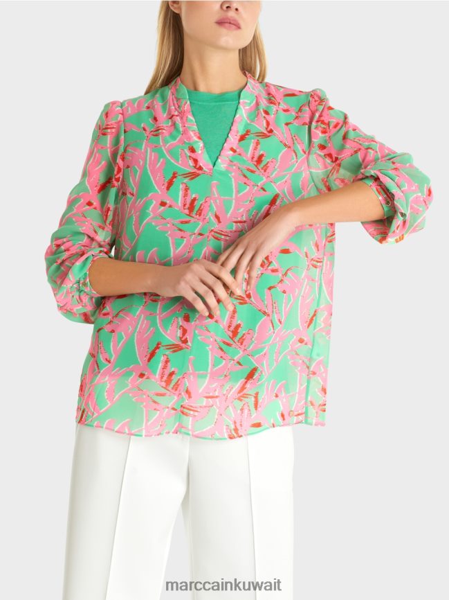 Marc Cain بلوزة متدفقة LVN0D6974 ملابس اليشم مشرق