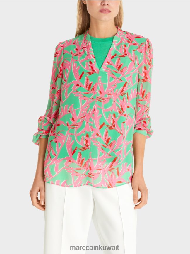Marc Cain بلوزة متدفقة LVN0D6974 ملابس اليشم مشرق