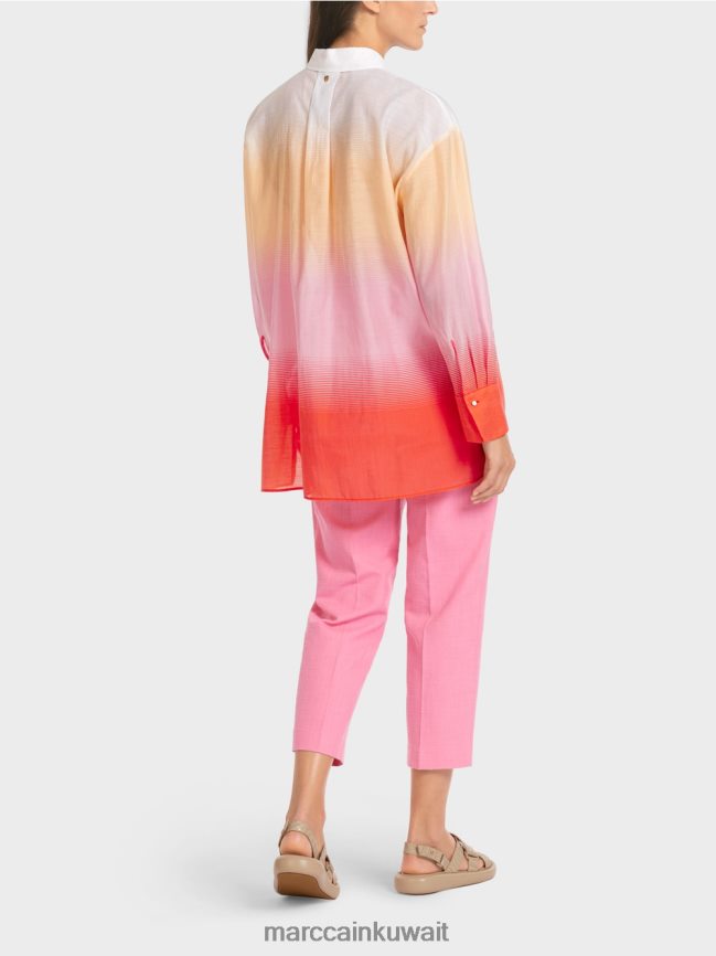 Marc Cain بلوزة أنيقة بالحرير LVN0D6975 ملابس وردي مشرق