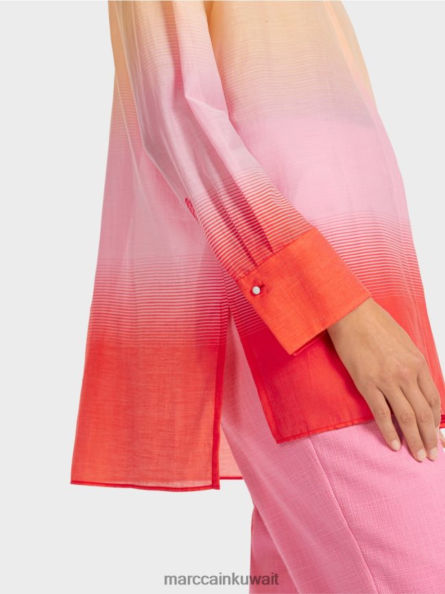 Marc Cain بلوزة أنيقة بالحرير LVN0D6975 ملابس وردي مشرق