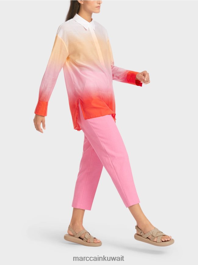 Marc Cain بلوزة أنيقة بالحرير LVN0D6975 ملابس وردي مشرق