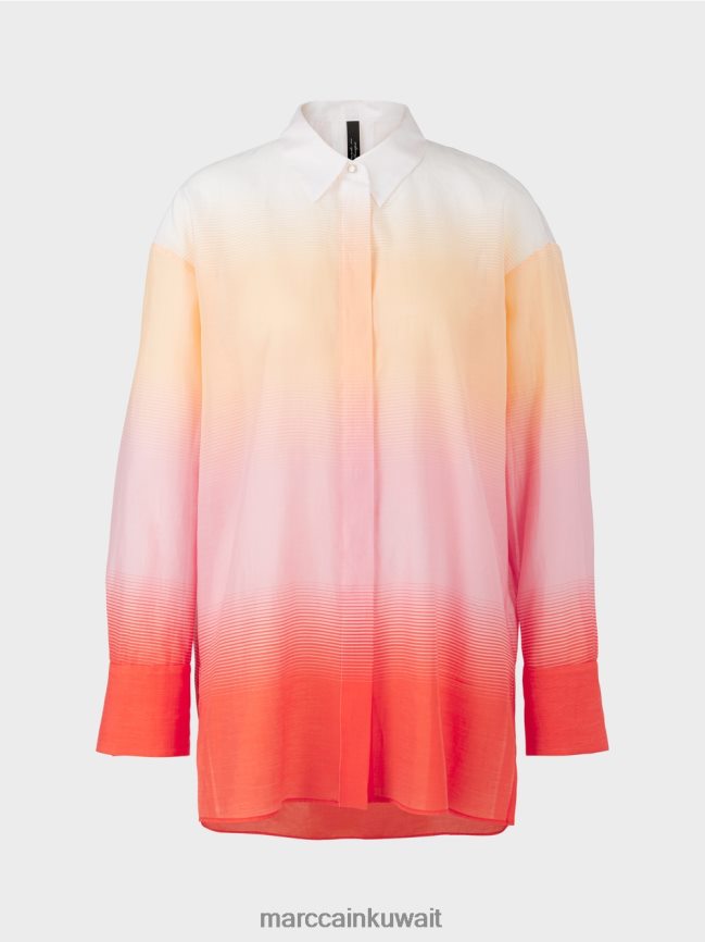 Marc Cain بلوزة أنيقة بالحرير LVN0D6975 ملابس وردي مشرق