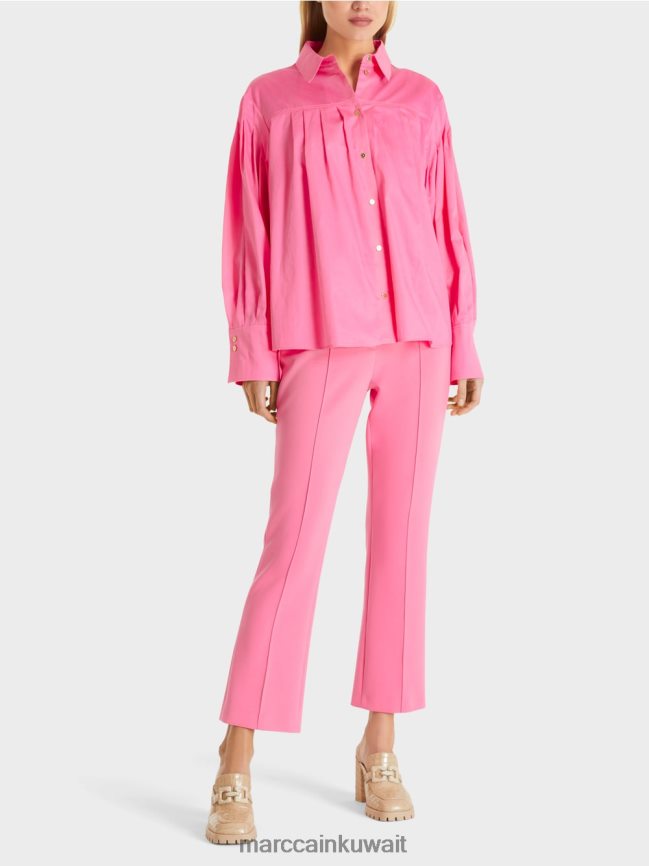 Marc Cain بلوزة مع نير الكتف والطيات LVN0D6976 ملابس وردي مشرق