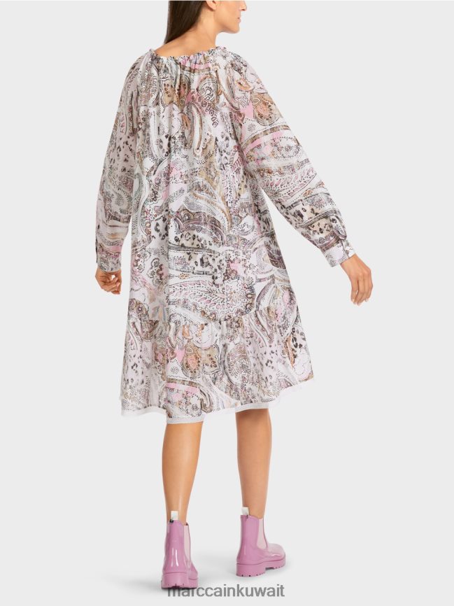 Marc Cain فستان بأكمام ريجلان LVN0D697 ملابس أبيض مصفر