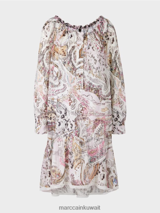 Marc Cain فستان بأكمام ريجلان LVN0D697 ملابس أبيض مصفر