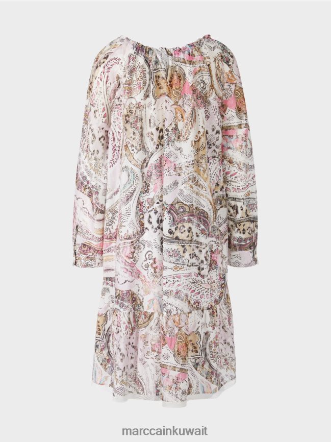 Marc Cain فستان بأكمام ريجلان LVN0D697 ملابس أبيض مصفر