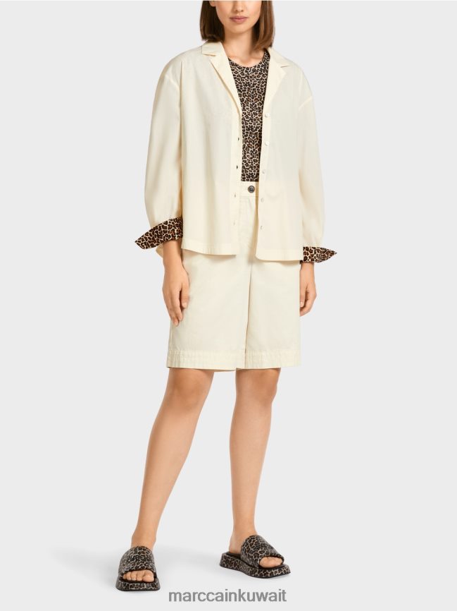 Marc Cain بلوزة أنثوية "إعادة التفكير معًا". LVN0D6980 ملابس كريم مسحوق