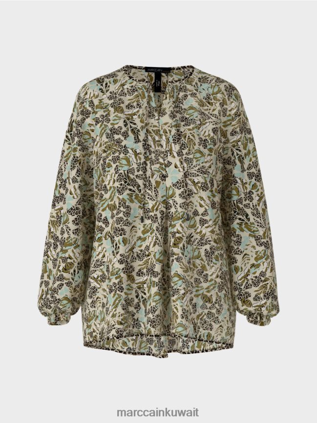 Marc Cain بلوزة على شكل بلوزة من كريب الفيسكوز LVN0D6981 ملابس كوة ناعمة