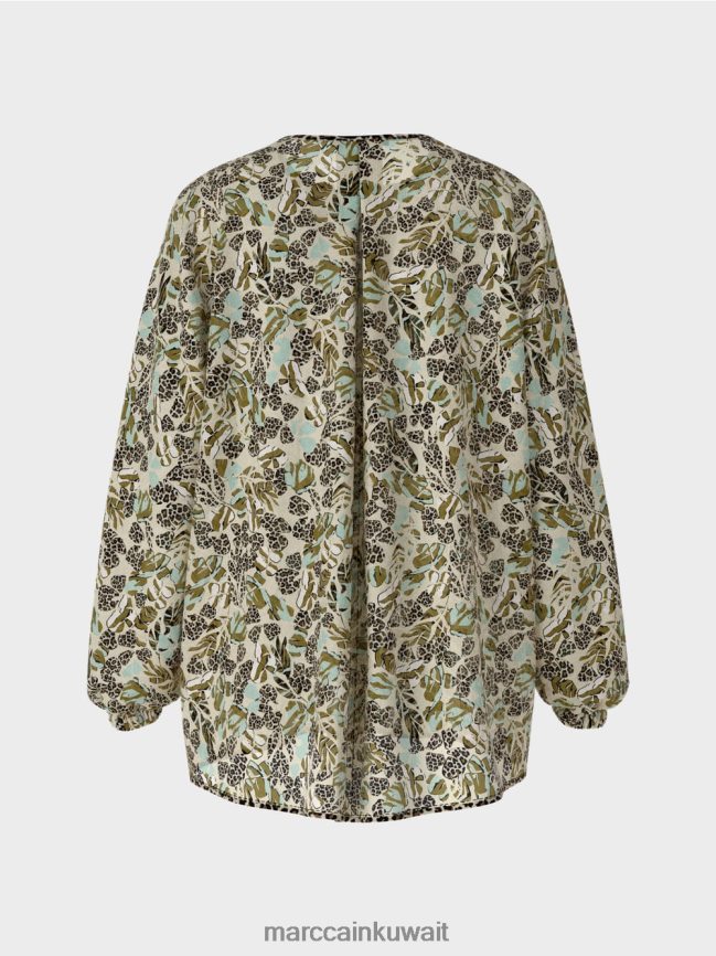 Marc Cain بلوزة على شكل بلوزة من كريب الفيسكوز LVN0D6981 ملابس كوة ناعمة