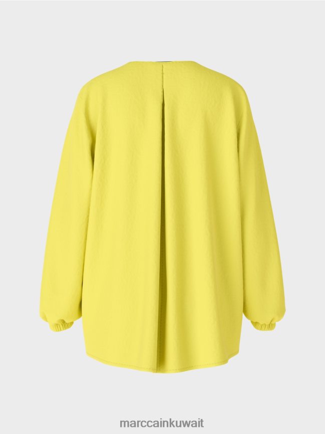 Marc Cain بلوزة خفيفة الوزن على شكل بلوزة LVN0D6988 ملابس الكبريت الأخضر