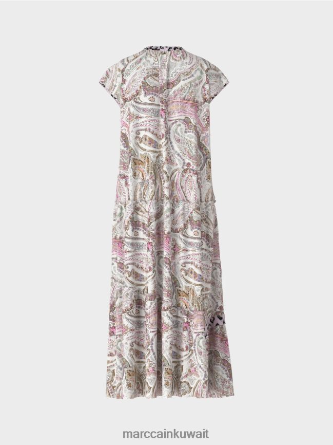 Marc Cain فستان بطبقات غير متماثلة LVN0D698 ملابس أبيض مصفر