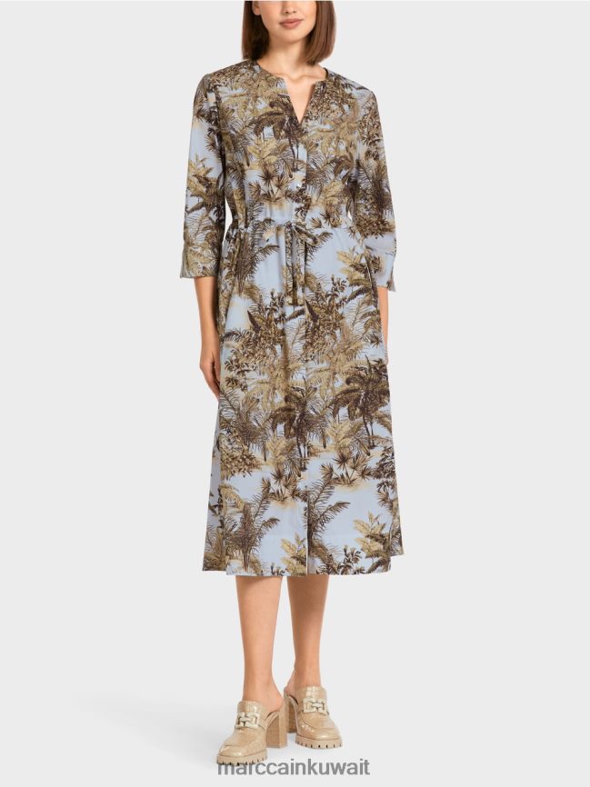 Marc Cain فستان كبير الحجم مع الرباط LVN0D699 ملابس مسحوق أزرق فاتح