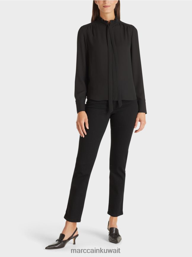 Marc Cain بلوزة متدفقة LVN0D6993 ملابس أسود
