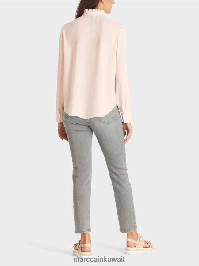 Marc Cain بلوزة متدفقة LVN0D6997 ملابس وردي شفاف جديد