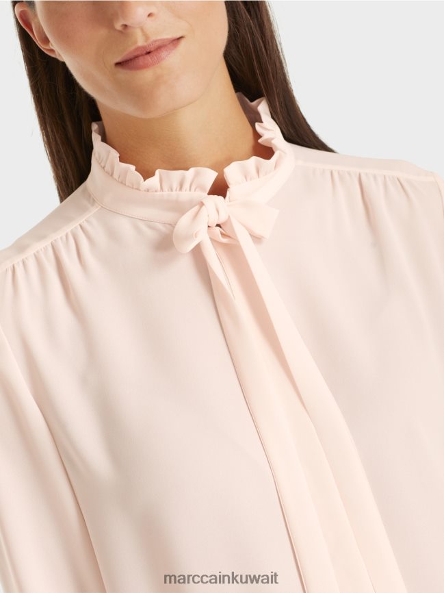 Marc Cain بلوزة متدفقة LVN0D6997 ملابس وردي شفاف جديد