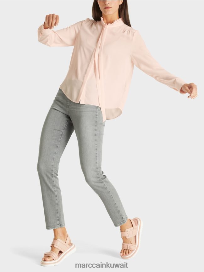 Marc Cain بلوزة متدفقة LVN0D6997 ملابس وردي شفاف جديد