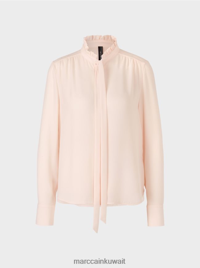 Marc Cain بلوزة متدفقة LVN0D6997 ملابس وردي شفاف جديد