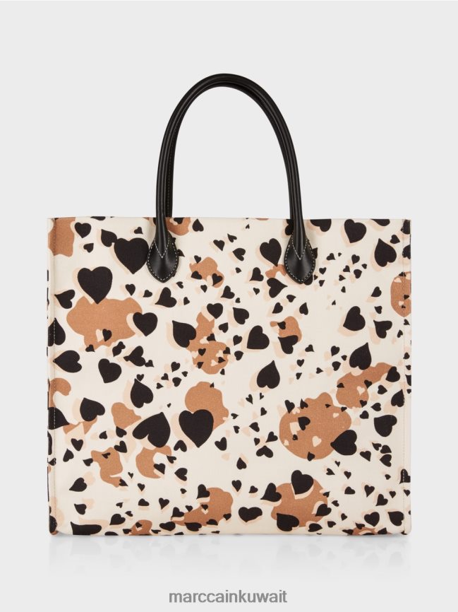 Marc Cain حقيبة يد ليوبارد مع حروف MC LVN0D61550 ملحق كريمة