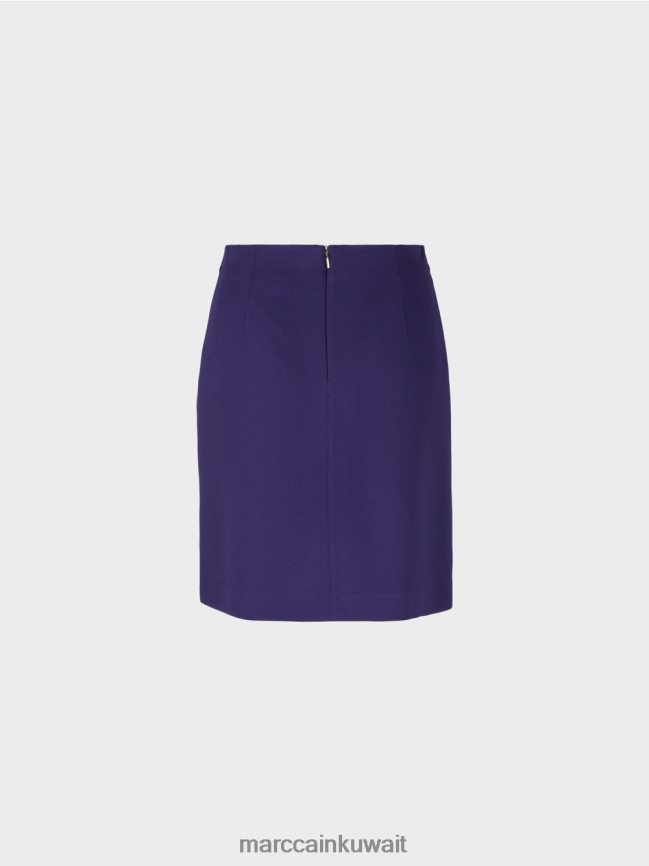 Marc Cain تنورة بقصة ضيقة مع سلسلة MC مزخرفة LVN0D6514 ملابس ملكي الأرجواني