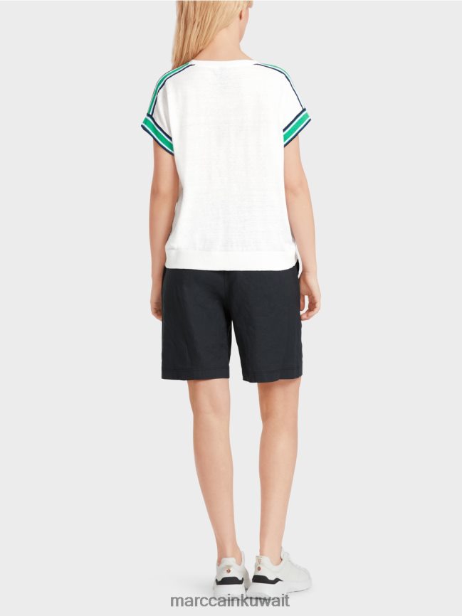 Marc Cain سترة محبوكة كاجوال بياقة على شكل حرف V LVN0D61126 ملابس أبيض