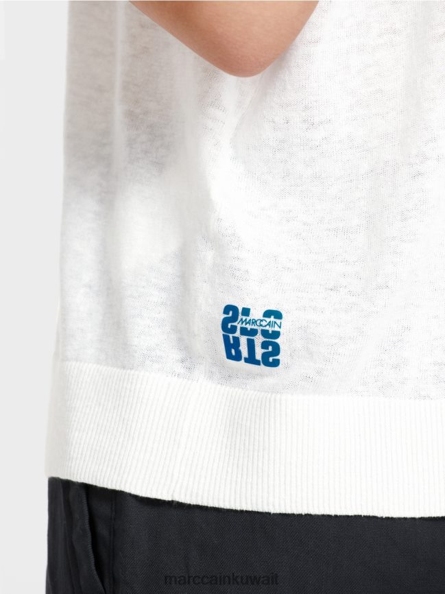 Marc Cain سترة محبوكة كاجوال بياقة على شكل حرف V LVN0D61126 ملابس أبيض