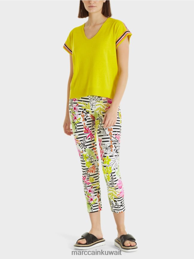 Marc Cain سترة محبوكة كاجوال بياقة على شكل حرف V LVN0D61137 ملابس ليميد خفيف