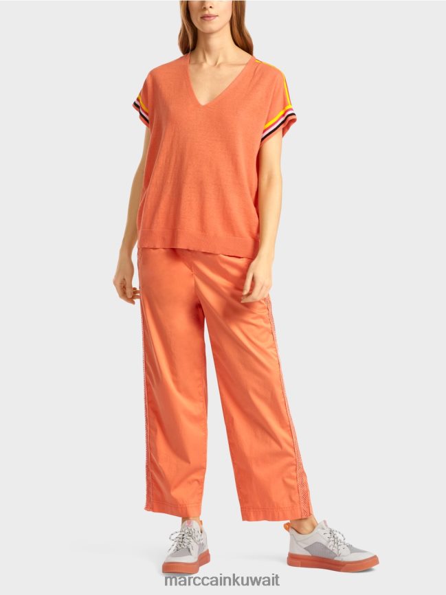 Marc Cain سترة محبوكة كاجوال بياقة على شكل حرف V LVN0D61141 ملابس الطين الخفيف