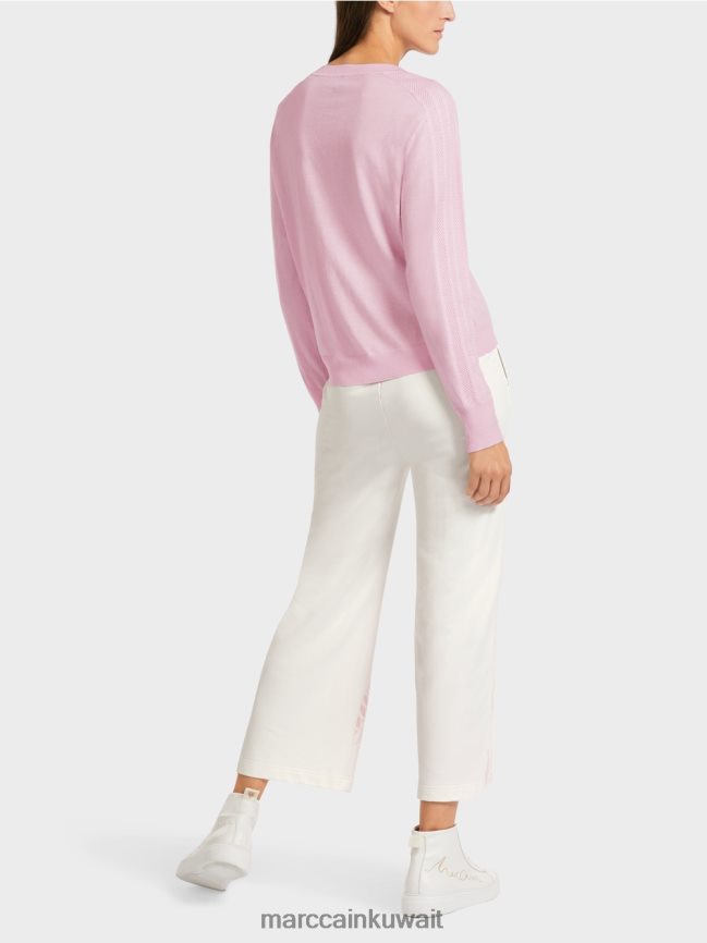 Marc Cain سترة أنيقة متماسكة على شكل حرف V LVN0D61156 ملابس الخزامى الخفيف