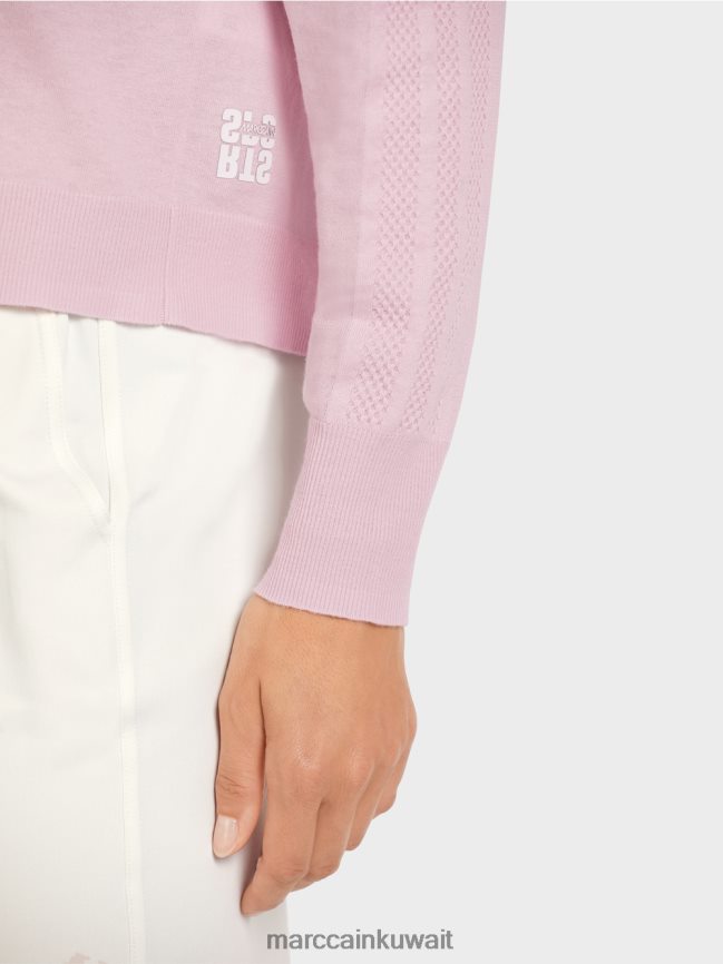 Marc Cain سترة أنيقة متماسكة على شكل حرف V LVN0D61156 ملابس الخزامى الخفيف