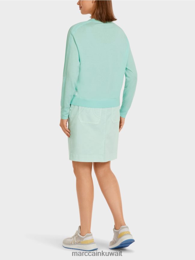 Marc Cain سترة أنيقة متماسكة على شكل حرف V LVN0D61170 ملابس كوة ناعمة