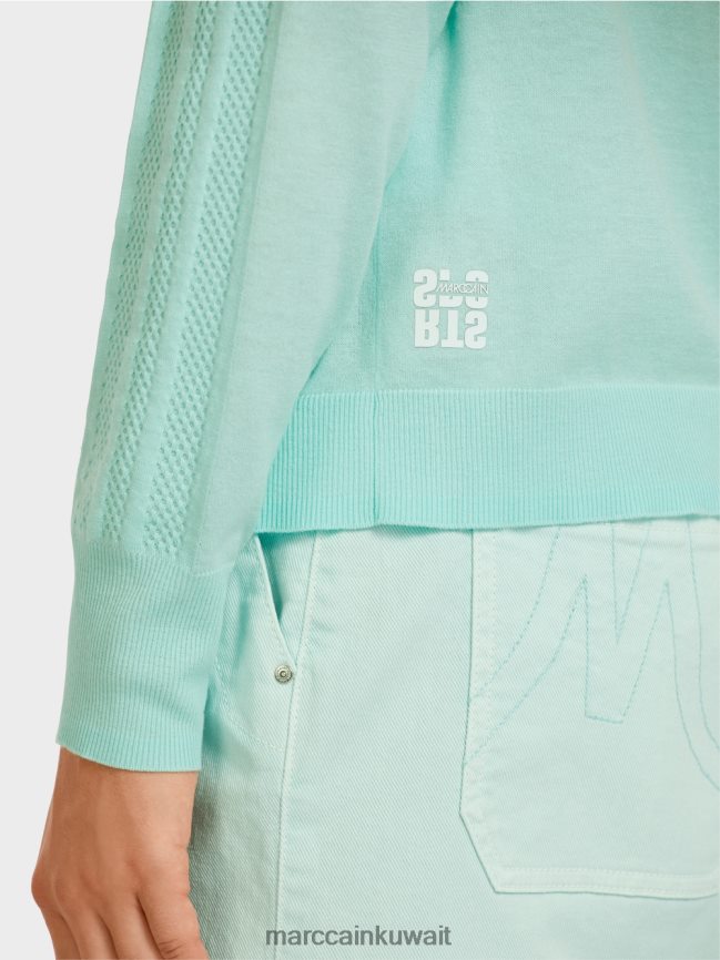 Marc Cain سترة أنيقة متماسكة على شكل حرف V LVN0D61170 ملابس كوة ناعمة