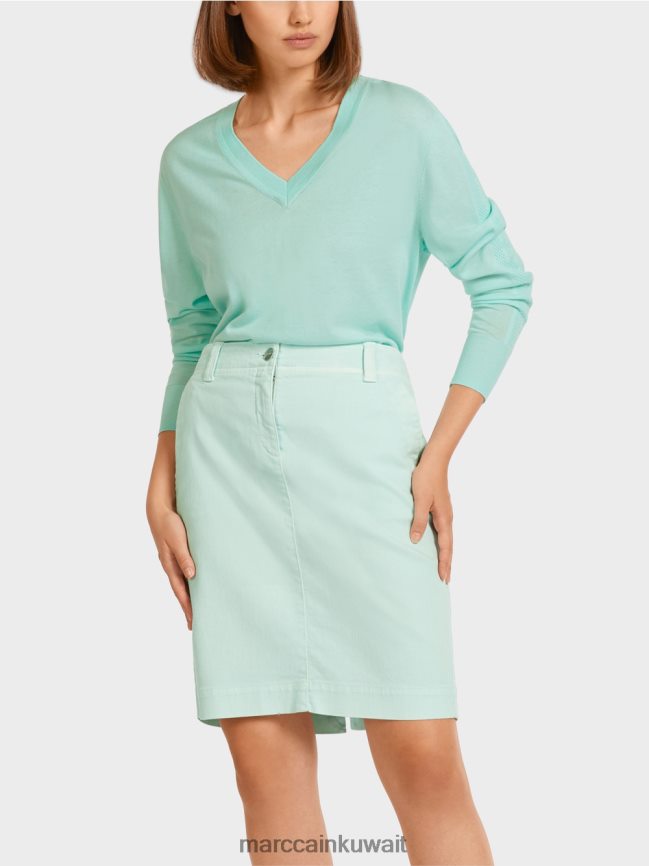 Marc Cain سترة أنيقة متماسكة على شكل حرف V LVN0D61170 ملابس كوة ناعمة