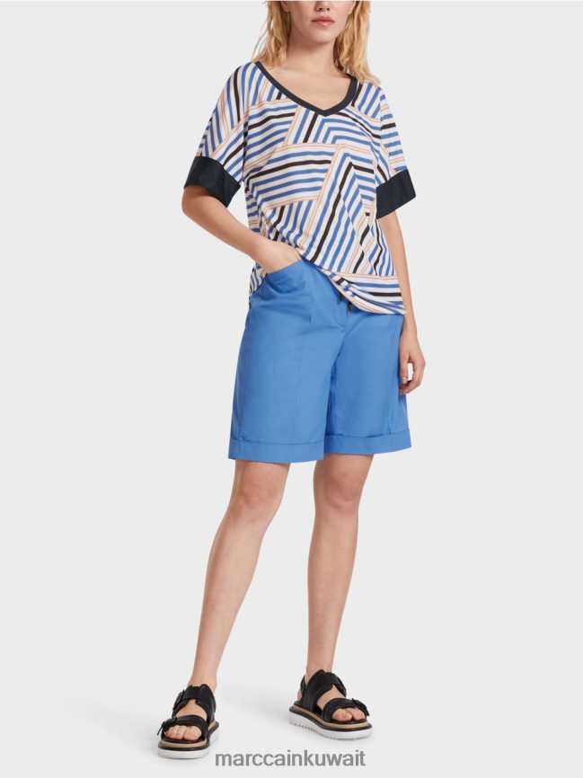 Marc Cain طوق واقف مع رقبة على شكل حرف V LVN0D61354 ملابس أزور