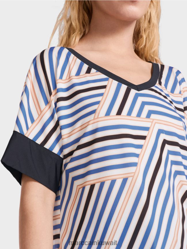 Marc Cain طوق واقف مع رقبة على شكل حرف V LVN0D61354 ملابس أزور