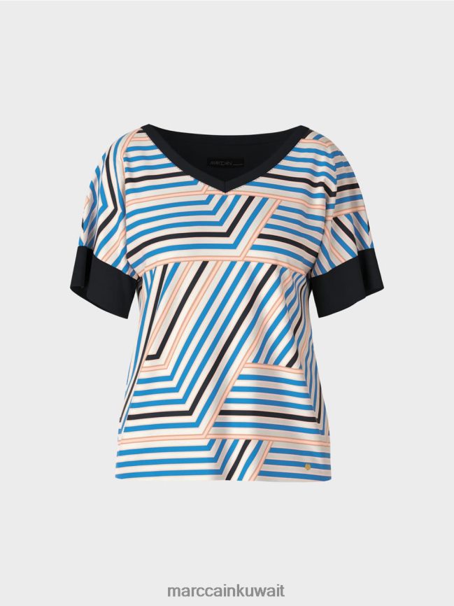 Marc Cain طوق واقف مع رقبة على شكل حرف V LVN0D61354 ملابس أزور