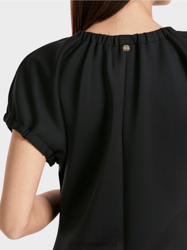 Marc Cain فستان مجهز برقبة على شكل حرف V LVN0D634 ملابس أسود