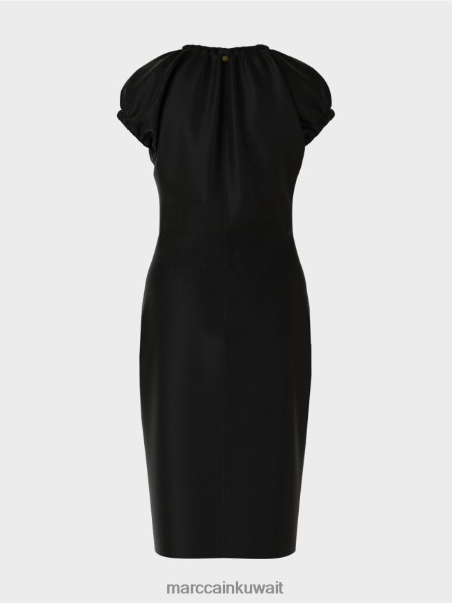 Marc Cain فستان مجهز برقبة على شكل حرف V LVN0D634 ملابس أسود