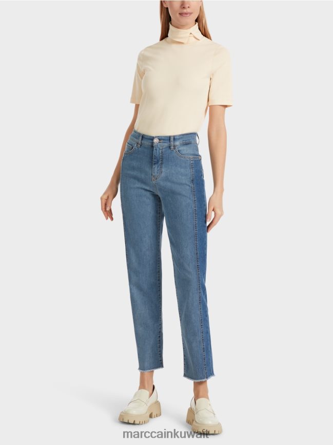 Marc Cain جينز fyli بتصميم مرقع LVN0D6754 ملابس خمر أزرق