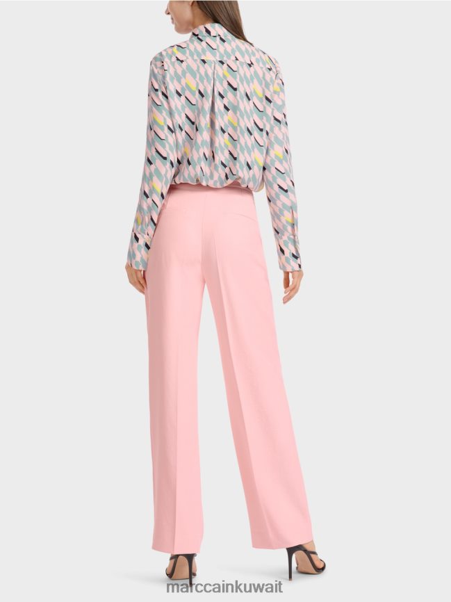 Marc Cain بنطال مجعد واسع الساق من wukari LVN0D6584 ملابس مسحوق وردي ناعم